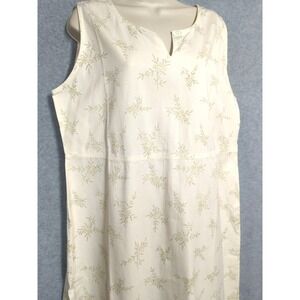 New L.L. Bean Jumper Maxi Dress 18P Overall Tencel Pastel Print Farm House Chic